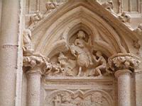 Lyon, Cathedrale Saint Jean, Portail, Porche central, Ebrasements (2)